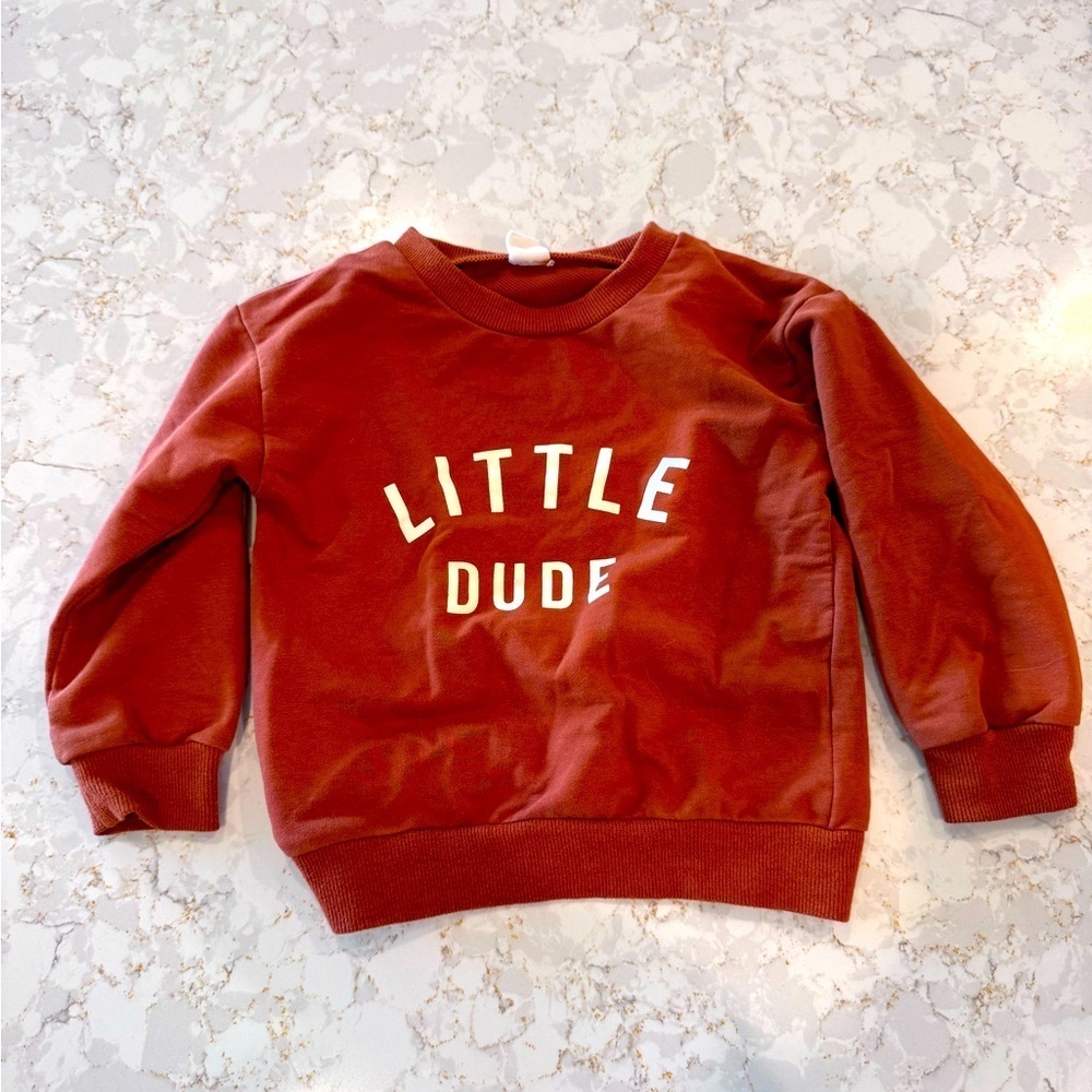 Little Dude Kids Sweatshirt - Rust - Picture 1 of 5
